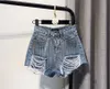 Pantalones cortos de mujer Pantalones vaqueros de cintura alta Diseño de borla de verano corto Ripped Straight denim 230314