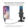 Microphone USB à condensateur de jeu pour PC/MAC/PS4/PS5/téléphone avec éclairage RVB brillant, sortie casque, contrôle du volume, bouton muet pour streaming, podcast, YouTube