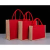 Shopping Bags 40GC Reusable Jute Burlap Bag With Handle Women Handbag Beach Tote