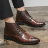 Italiaans puntige teen lederen schoenen mannen laarzen mode formele oxfords laarzen schoenen jurk chelsea laarzen casual jurk man enkel laarzen