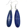 Dangle Earrings Lapis Lazuli Howlite Crystal Tigers Eye Unikate Opal Goldstone Volcanic Rocks Water Drop Women Bead Pair WFH403