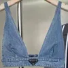 2023 mody damskie sukienki projektant błyszczącego kryształki seksowna kamizelka kamizelka mody dżins stanik stanik bez rękawów
