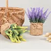 Flores decorativas frescas, mantendo as plantas artificiais eternas vívidas especiais de Bonsai Lavanda Fake Potted Plant atraente para o cargo