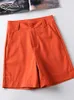 Shorts pour femmes décontracté confortable élégant Orange sauvage lâche été mode femmes pantalon taille haute 230314