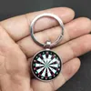 Keychains BTWGL 2020 Personality Dart Target Keyring Jewelry Pendant Convex Glass Friends Gift L230314