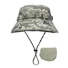 Шляпа шляпы с широкими кражами ковша на протяжении цифровой камуфляж армейской шляпы на открытом воздухе для кемпинга мужски короткие шляпы Оптовые солнцезащитные крема бионические шляпы джунглей шляпа 230314