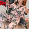 Vêtements de nuit pour femmes Ensemble de pyjamas imprimés Col rabattu Vêtements de nuit décontractés TopPants à manches longues 2 pièces Costume Maison Vêtements Loungewear 230314