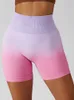 Kvinnors shorts Asheywr Seamles Hög midja Elastisk gradient Push Up Short Workout Quick Dry Breatble Slim Sticked Female 230314