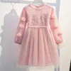 Mädchenkleider Mädchen-elegantes Kleid Frühlingsblumen-Partykleider für Kinder Prinzessin kommen Teenager Kinderkleidung Vestidos 6 7 9 11 12 Jahre W0314