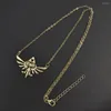 Collane con ciondolo Stile bohémien Materiale retrò Forma di fenice Collana a catena in bronzo placcato oro Gioielli da donna Regali