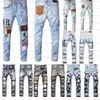 2023 hot Men's Jeans Designer European Jean Hombre Letter Star Men Embroidery Patchwork Ripped For Trend Brand Motorcycle Pant Mens Skinny
