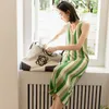 Casual Dresses Vneck Sticke Female Spring Senior Sense of Temperament Fashion Vertical Striped Underhirt Thin Sleeveless 230313