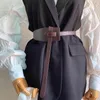 Belts Knot For Coat Khaki Wide Cummerbunds Dress Black Leather Fashion All-match Belt Sweater Skirt Buckle Waist Seal
