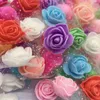 Декоративные цветы 144pcs пена роза искусственные цветочные головы букет для Diy венок свадебные украшения.