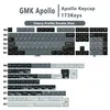 Cherry Profile PBT 173 Capuchons de touches pour clavier mécanique Gris Double Shot GMK Apollo Keycap pour MX Switch GK61 Anne Pro 2