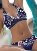 Roupa de banho feminina Roupa de praia feminina Colete padrão de folhas Colete Tankini Roupa de banho Fato de banho de duas peças Conjunto de biquíni Fatos de banho Praia Roupa de praia S-6XL