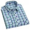 Men's Casual Shirts BAMBOOPLE Men's Plaid Shirt Long Sleeve Luxury 100% Cotton Thin Business Loose Office Daily Checkered Social Clothes AEchoice 230314