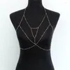 Chaînes Bikini poitrine soutien-gorge chaîne collier bijoux pour femmes Punk tour de cou Vintage corps colliers en gros