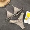 Kvinnors badkläder sexig mikrobikinis 2023 Kvinnor halter brasiliansk bikini set kvinnlig veckad baddräkt triangel strand slitage baddräkt 230313