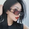 Sunglasses designer New Paris double thick frame sunglasses ins net red same concave shape small face UV protection RQE1