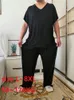 Pigiami da uomo estivi Plus Size 8XL 170KG Pigiami da uomo Set Modal Home Wear Set Morbidi indumenti da notte casual Top a maniche corte e pantaloni lunghi 230313