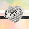 Passend für Pandora-Perlen, 925er Silber, Damenschmuck, neuer rosafarbener Mom-Herz, Liebe-Sie-Serie, ewiger, unendlicher Anhänger zum Selbermachen