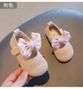 Chaussures de princesse à nœud tissé coréen, chaussures respirantes pour premiers marcheurs, chaussures plates pour bébés filles de 1 à 3 ans, 230314