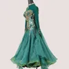 Stage Wear Green National Standard Modern Dance Costume Big Swing Dress Practice Clothes Women Ballroom Waltz