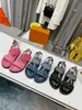 2023 مصمم فاخر امرأة Paseo Flat Comfort Sandals Summery Slippers Slippers Slips Flip Flops Size Size US 4 -11