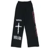 Herren Hosen Aolamegs Gothic Männer Japanische Casual Jogginghose Graffiti Anime Punk Hippie Breite Bein Hosen Harajuku High Street Streetwear 230314