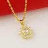 Choker Luxury Plated 24k Real Gold Necklace Electricating Inlaid Zircon Powder Crystal för Woman Charm Jewelry Gift