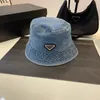 Ontwerpers Heren emmer s dames gemonteerde hoeden zon voorkomen motorkap beanie honkbal dop beanies gewassen denim katoenen visser's hoed un s