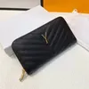 Portafoglio lungo di design Porta carte Portafogli di lusso Portafogli Portamonete Borsa con cerniera Donna Borsa a mano da uomo Pochette Oro Nero Lettere Real Letaher TOP