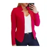 Women's Wool Blends 5xl Plus Size Women Blazer Thin Long Sleeve Solid Color Office Lady Lady Coat 2023 Fashion Basic Coats Autumn