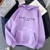 Damen Hoodies Sweatshirts 2023 Buchstabendruck Kapuzenpullover Damen Frühling Langarm Lazy Style Lose Top 230314