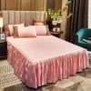 Bed Skirt Solid Color Ruffled Bed Skirt Anti-slip Mattress Cover Princess Home Bedding Bed Skirt Bedsheet Bedspread Bed Cover Protecor 230314