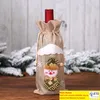 Julvinflaska täckpåsar Santa Claus Gift Reindeer Snowflake Elf Bottle Hold BAS CASE SNOWMAN XMAS HEM Hemma