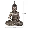 Ljushållare hållare Buddha staty sittande silver gyllene zen trädgårdsfack hem dekorationer tealight ljusstake