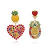 Dingle örhängen örhänge av hög kvalitet lyxig vintage överdrivet unikt färgstarkt hjärta för kvinnors smyckespresent