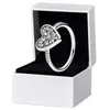Otantik Sterling Gümüş Aşk Kalp Yüzük Pandora CZ Elmas Düğün Mücevherleri Kadınlar Girlfriend Hediye Tasarımcı Orijinal Kutu Seti Fabrika Toptan Satış