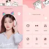 Headsets Flash Light Cat Ears Headphones Wireless With MIC Control LED Kid Girl Stereo Cute Music Helmet Bluetooth Phone Headset Earphone 230314