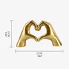 Dekorative Objekte Figuren Nordic Style Heart Geste Skulptur Harz abstrakte Hand Liebe Statue Hochzeit Home Wohnzimmer Desktop Ornamente 230314