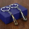 Dongsheng Singer Microphone Strings Keychain Creative Metal Alloy Music Music Voice Charm Pendant Keyring Key Chain -50252g