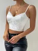 Women's Tanks UPTOAILEI Elegant White Women Floral Lace Crop Camis Top Sexy Korea Fashion Cami With Thin Straps Female Party Dance Stage