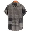Мужские повседневные рубашки Мозаик Гавайские мужская рубашка с коротким рубашкой с открытым воротником с одним пуговицей