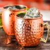 Moskou Mule Copper Plated Mug Cup roestvrijstalen gehamerde koperen mug trommelcocktaildrankbekers