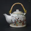 Ensembles de vaisselle 1 ensemble/7 pièces chinois Famille Rose porcelaine peint à la main manoir théière ensemble de tasses