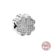 Fit Pandora perles 925 argent charme femmes bijoux Lucky amp Flower Dangle