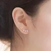 Stud Earrings Todorova Luxury Cubic Zircon Star Ear Crawlers For Women White Crystal Climbers Party Accessories