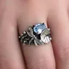 Wedding Rings Fashion Women Blue Dragonfly Ring Party Jewelry Gift